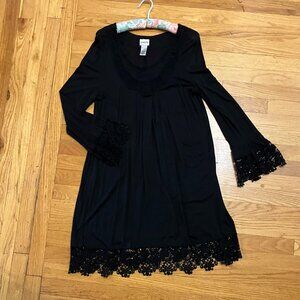 Chico's Black Dress Lace Trim